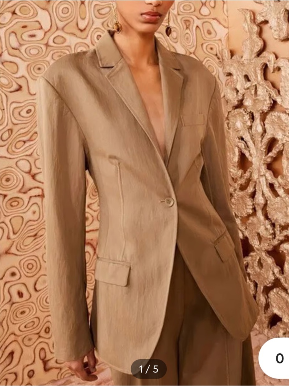 Ulla Johnson Oversized Twill Blazer in Driftwood